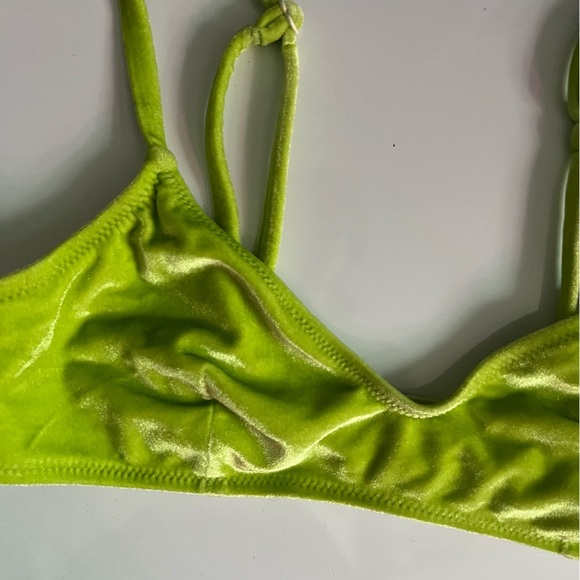 Solid & Striped • Lime Green Velvet Women's Bikini Set - Picture 6 of 12